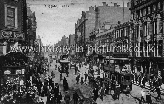 Briggate, Leeds, Yorkshire. c.1918